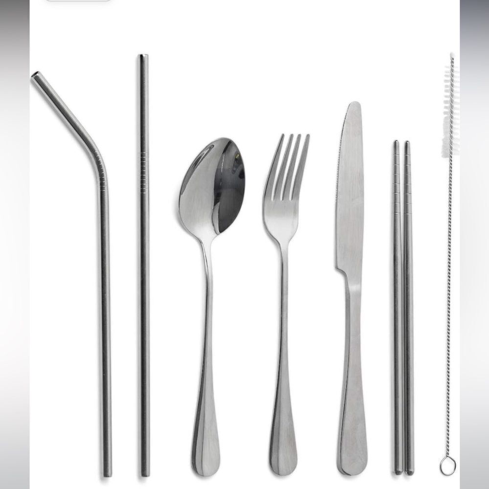Cuisipro Stainless Steel Full Travel Cutlery Set, 8-Piece, Grey